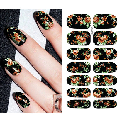 Nail Stickers Water Nail Decal Flower Leaf Tree Sticker Sliders Manicure Accessories Watermark Nail Sticker Nail Art Decoration