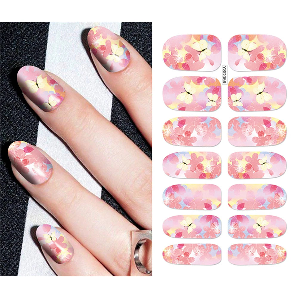 Nail Stickers Water Nail Decal Flower Leaf Tree Sticker Sliders Manicure Accessories Watermark Nail Sticker Nail Art Decoration