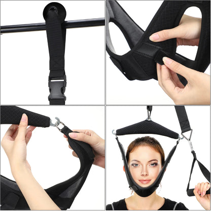 Cervical Neck Tractor Adjustable Cervical Spine Traction Belt Stretch Neck Massager Chiropractic Correction Device Pain Relief