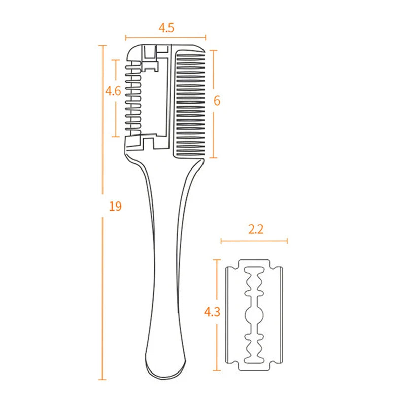 1pc Hair Cutting Comb Hair Brushes with Razor Blades Hair Trimmer Cutting Thinning Tools Barbershop Hair Salon Styling Tool Comb