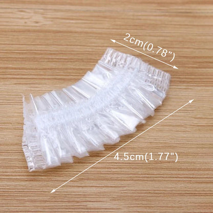 100 Pcs Disposable Waterproof Ear Protector Cover Salon Bath Shower Shield Earmuffs Barber Hair Dyeing Ear Caps